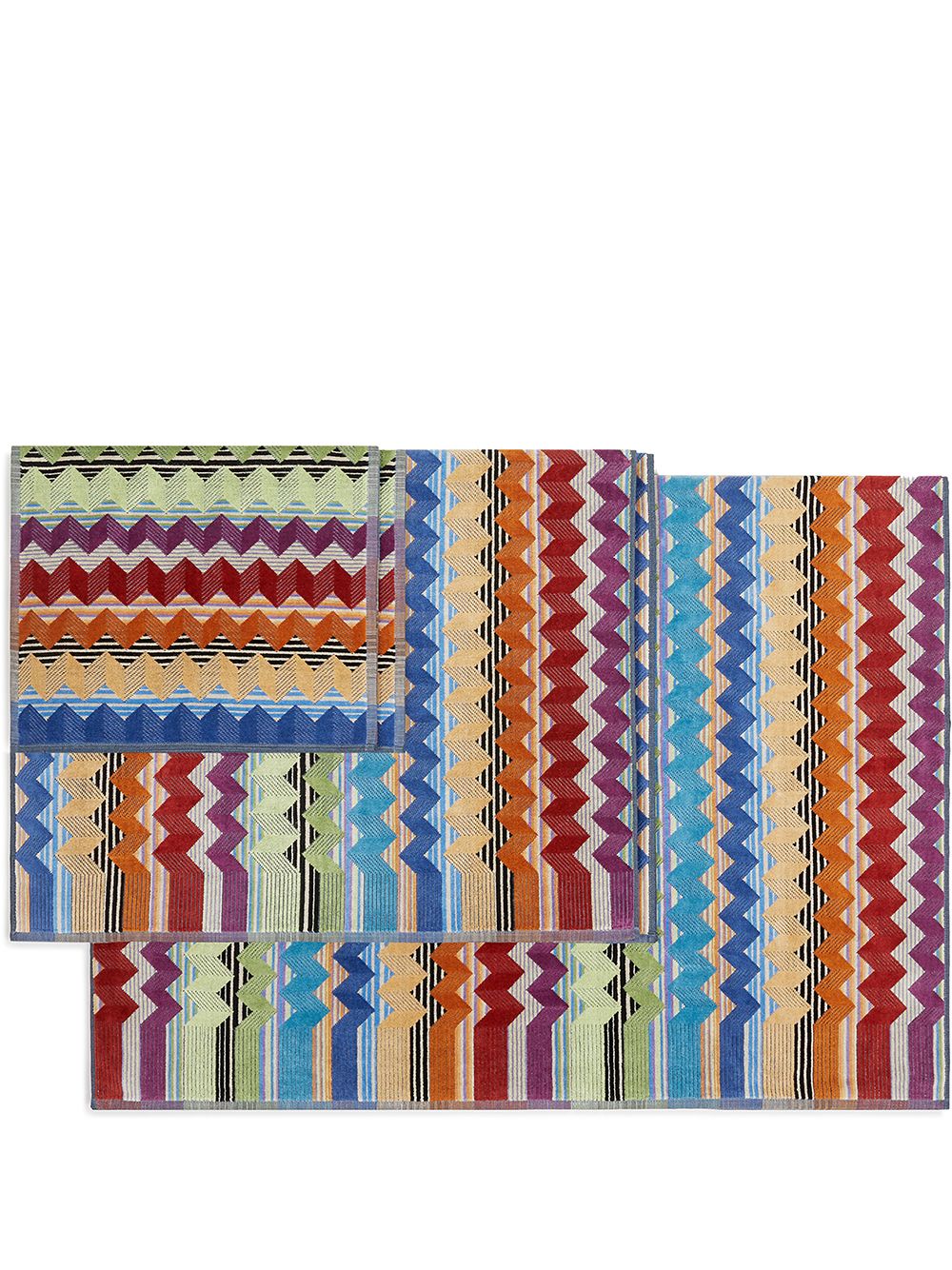 

Missoni Home zigzag-print five-piece towel set - Orange