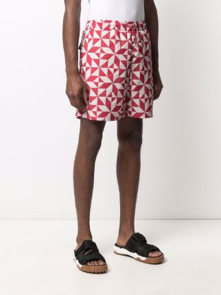 geometric print shorts展示图