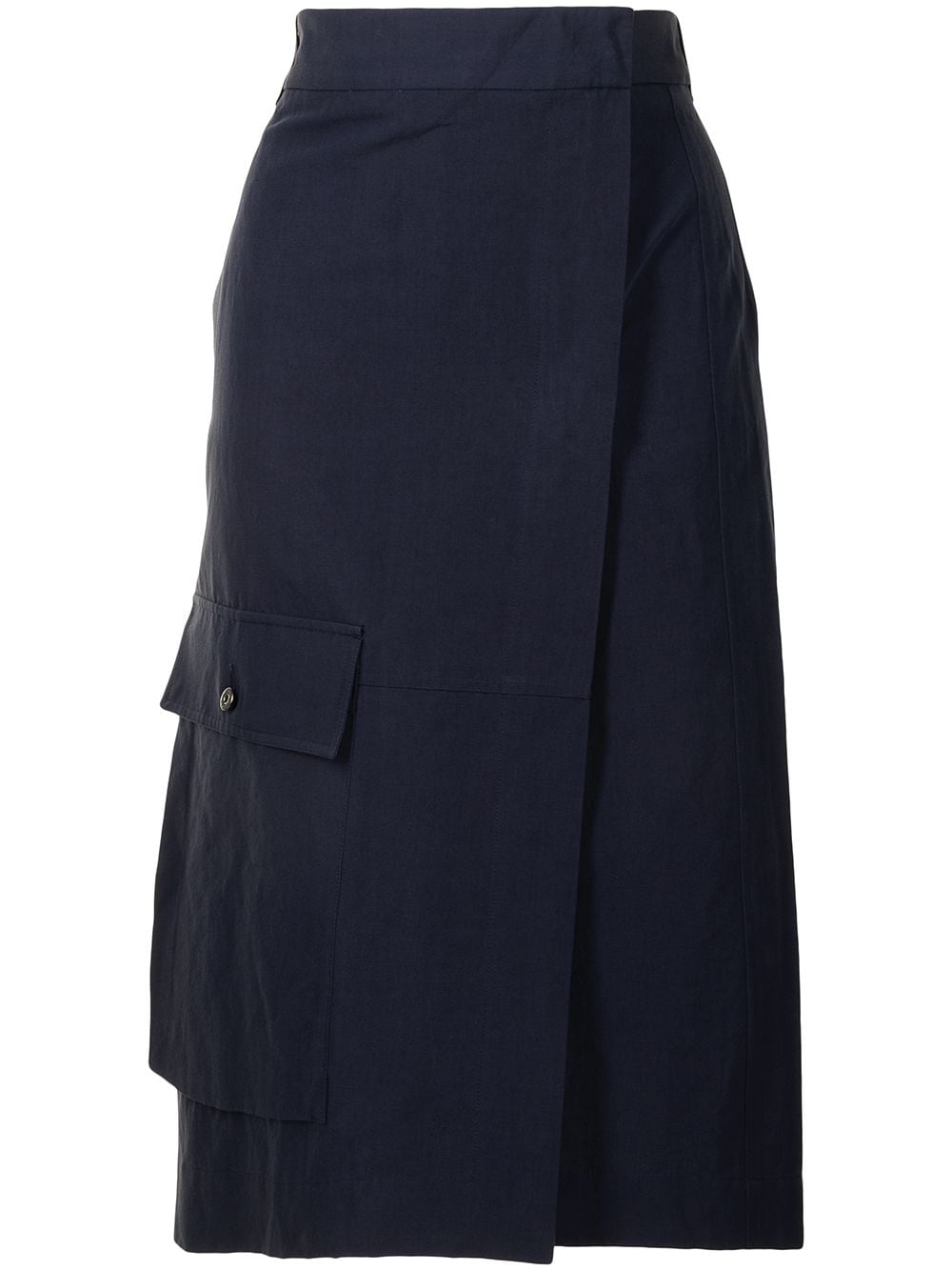 Rochas Wrap-front Mid-length Skirt In Blue