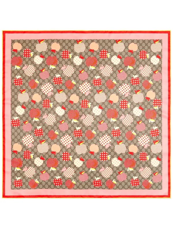 Shop Gucci GG Supreme silk scarf with 