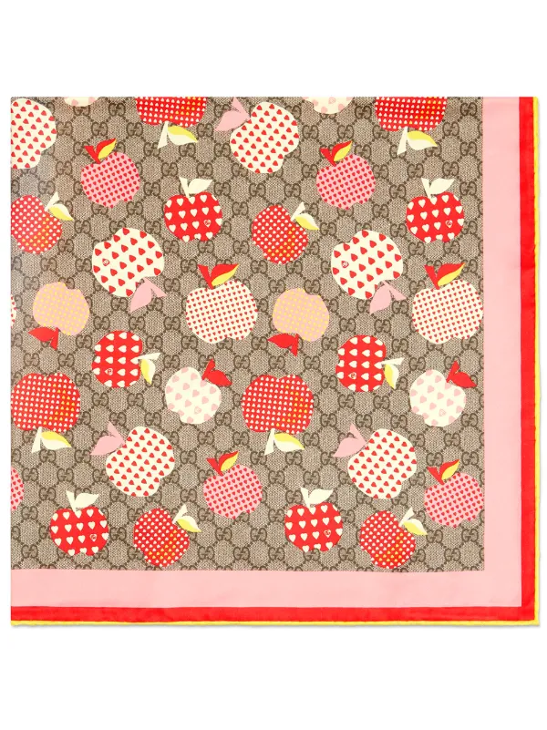 Shop Gucci GG Supreme silk scarf with 