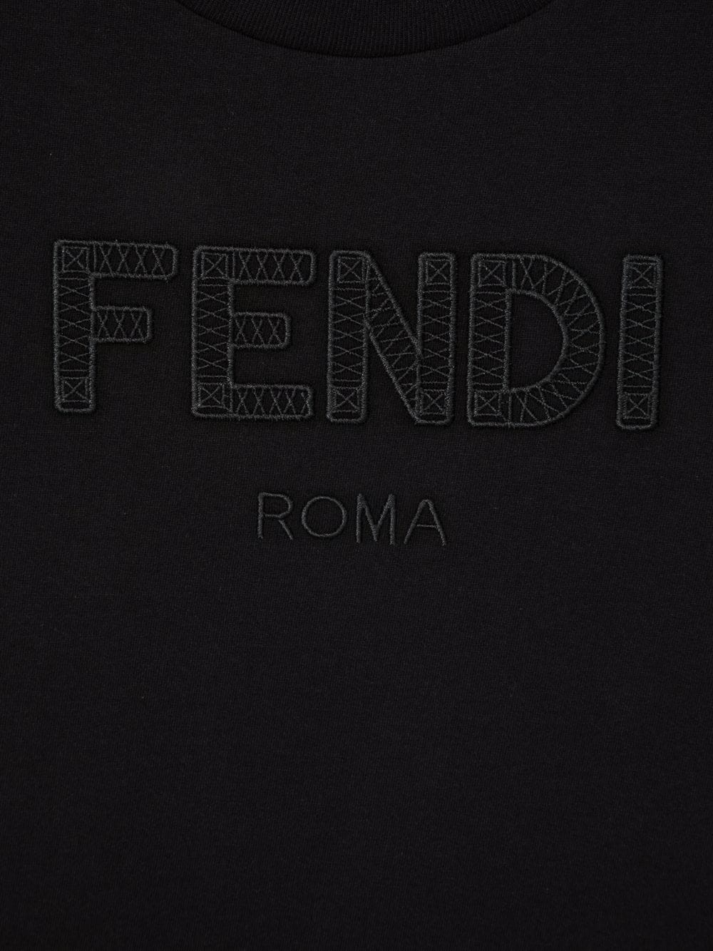 фото Fendi kids футболка с вышитым логотипом