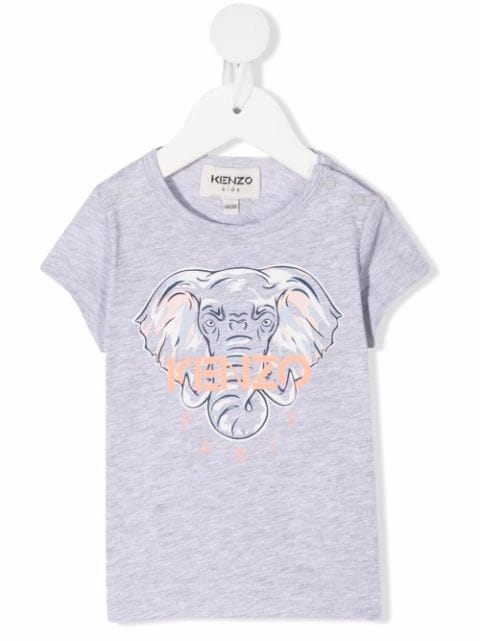 kenzo kids 大象logo印花t恤