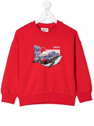 Kenzo Kids Whale Wave Sweatshirt Farfetch