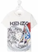 Image 1 of Kenzo Kids boat-print cotton T-shirt