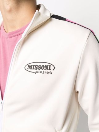 x Missoni Sport logo印花对比边饰运动夹克展示图