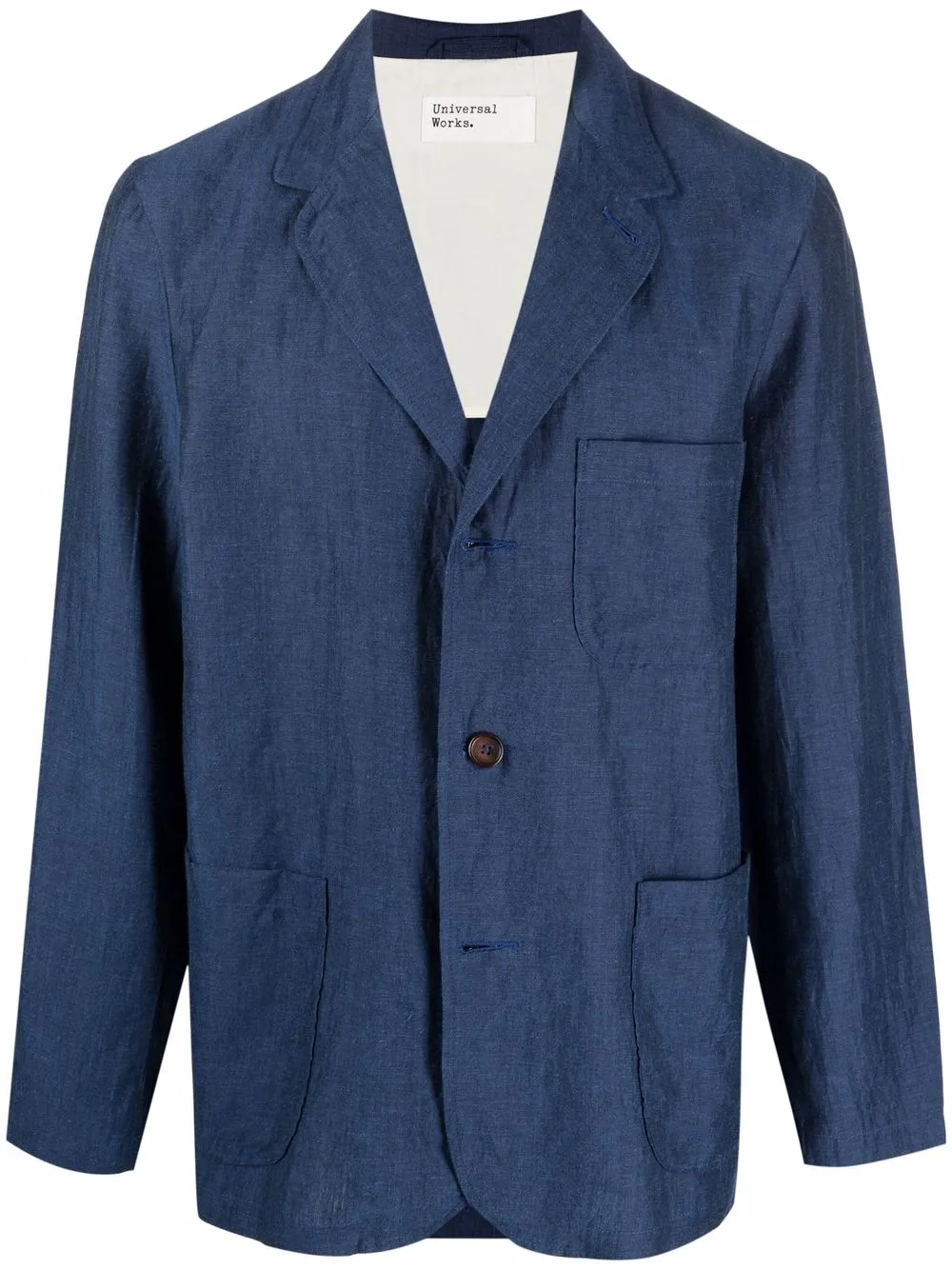 

Universal Works blazer con efecto arrugado y botones - Azul