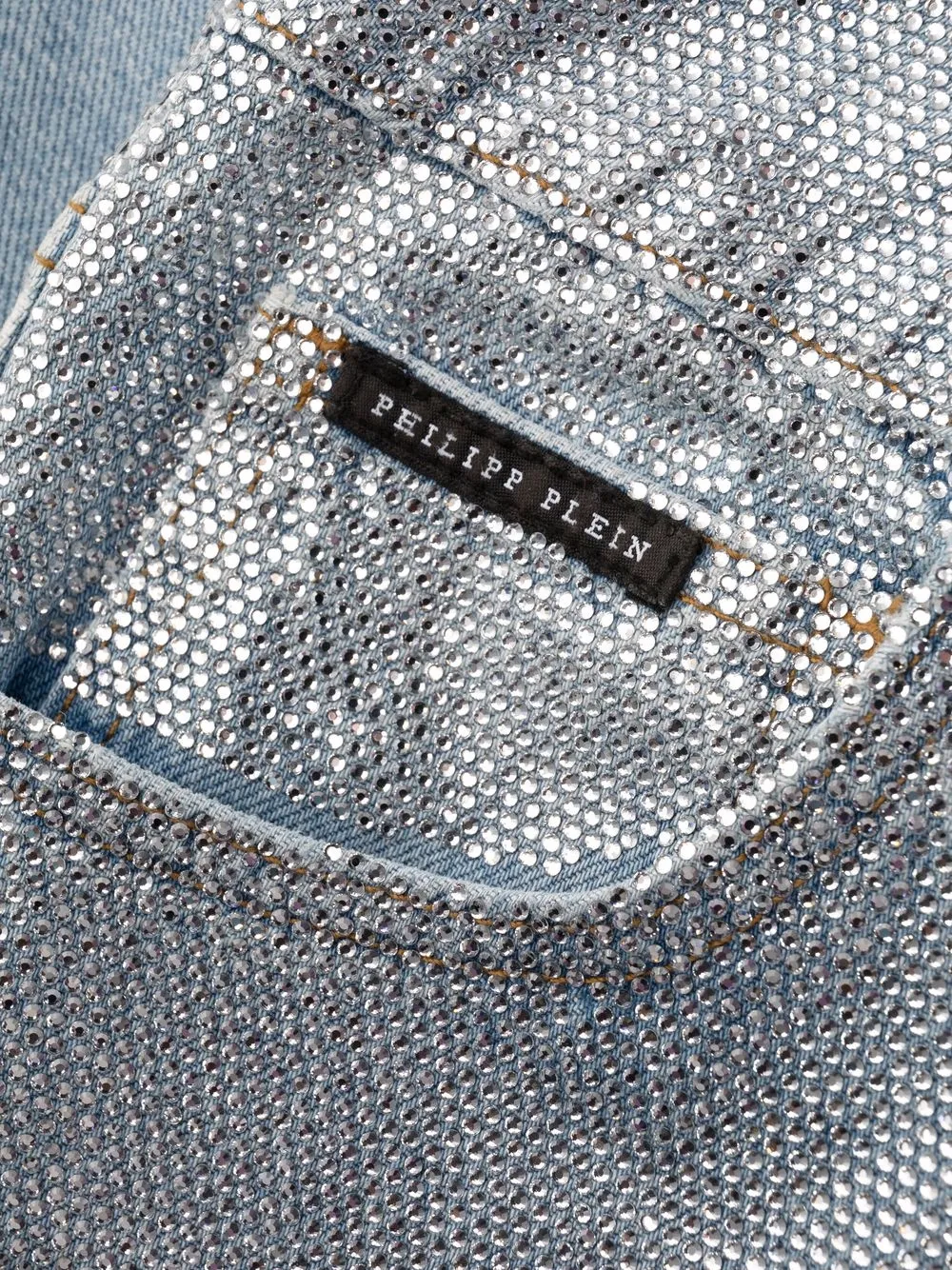 Philipp Plein Jeans a gamba ampia Full Crystal | Image 6