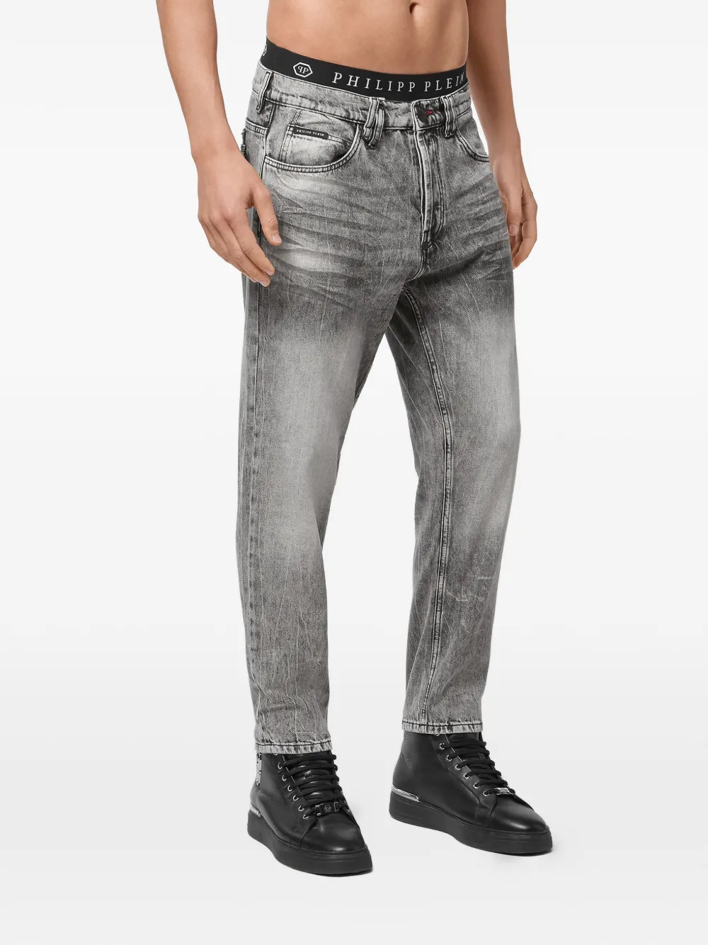  Philipp Plein Klassische Karottenjeans   Grau 