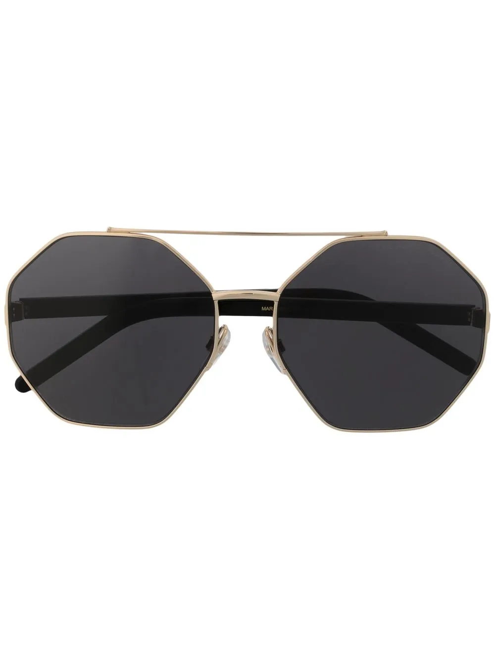 ** NEW WITH CASE ** Marc Jacobs Hexagon Gold Sunglasses MARC524/S Marc Jacobs MARC524/S gold , black frame with dark grey  main image 4