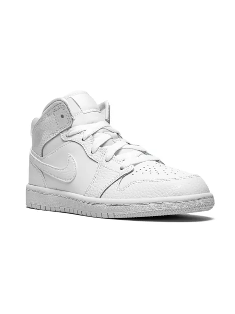 Jordan Kids Jordan 1 Mid "Triple White" sneakers