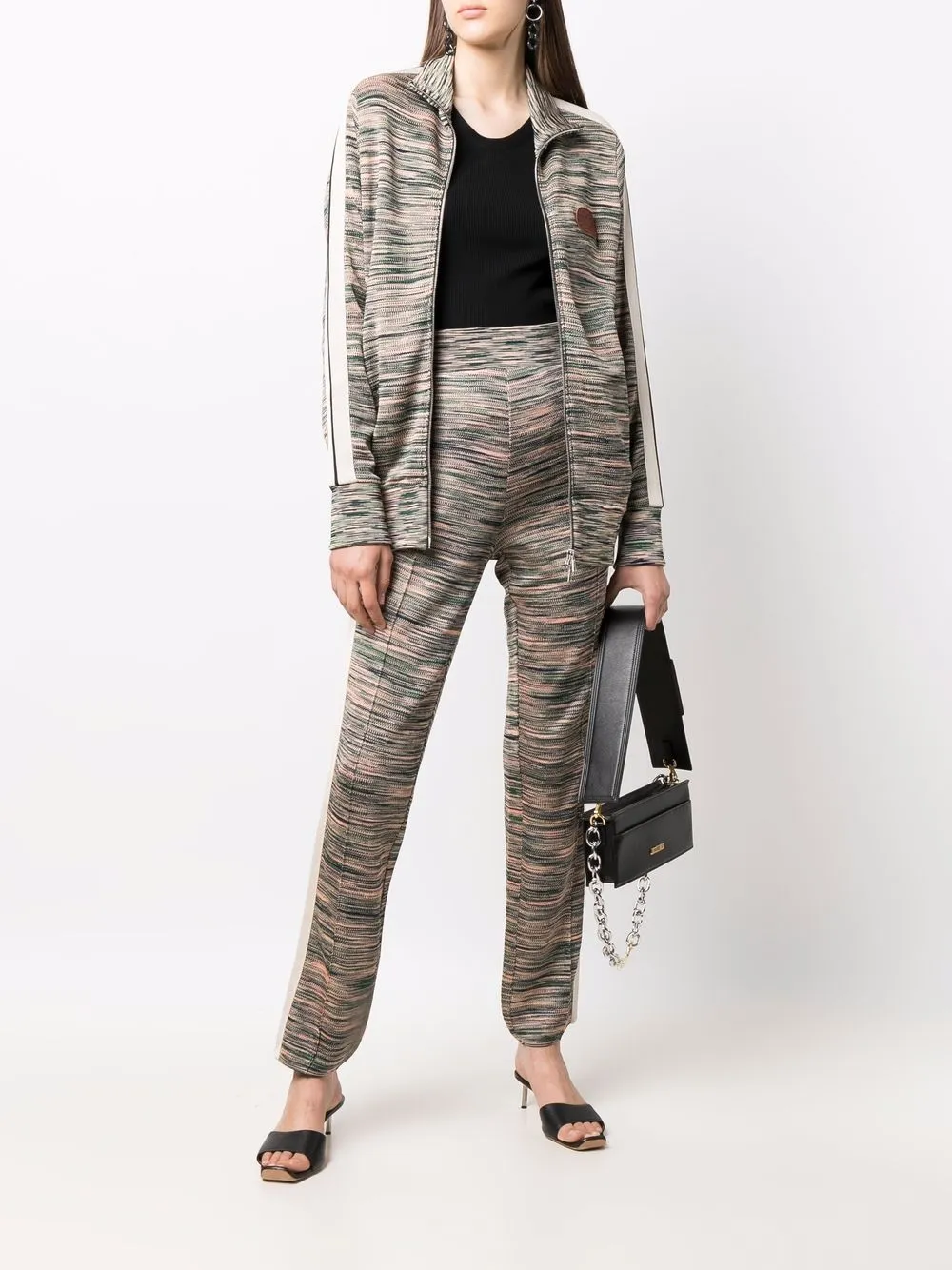  Palm Angels X Missoni Sportjacke Mit Logo Patch   Grün 