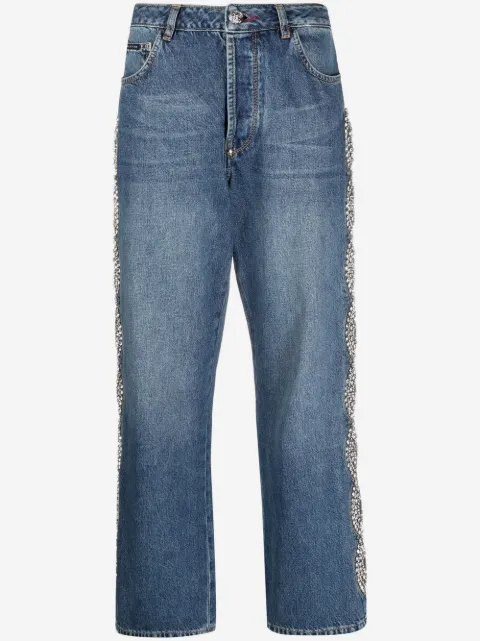 Philipp Plein Crystal Cable wide-leg jeans