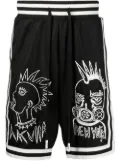 Haculla embroidered mesh-panel basketball shorts - Black