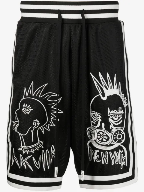 Haculla embroidered mesh-panel basketball shorts
