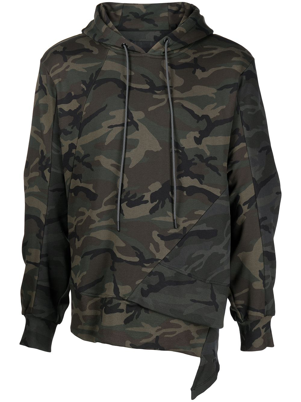 camouflage-print drawstring hoodie