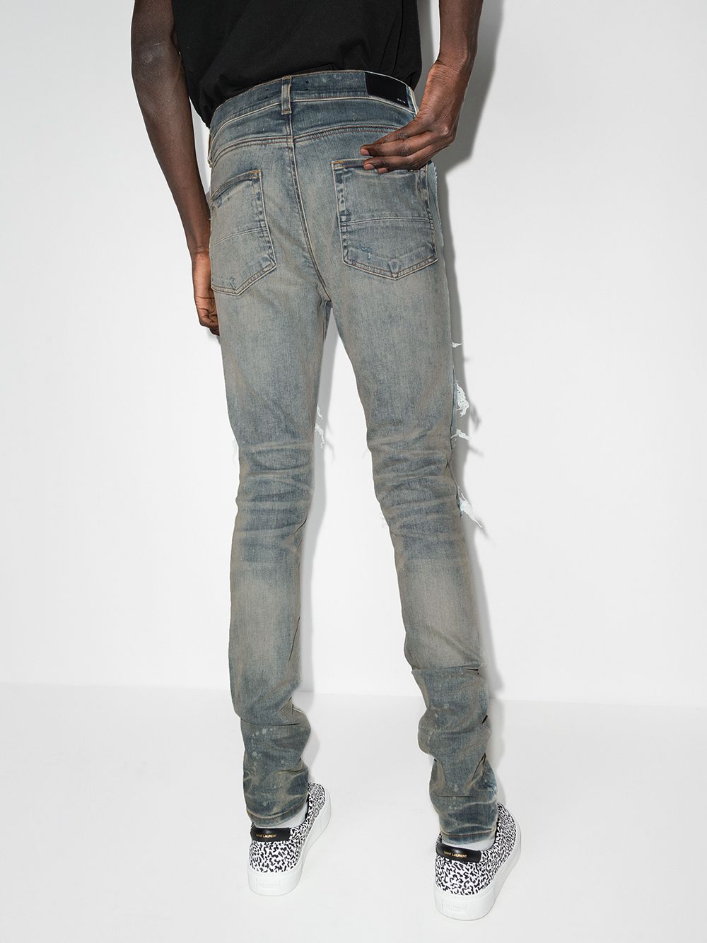 фото Amiri джинсы скинни pj trasher с эффектом потертости