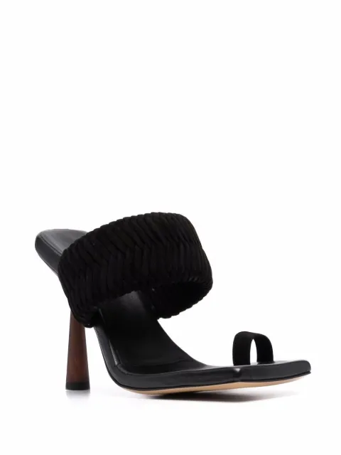 gia borghini gia x rhw woven leather toe loop mules