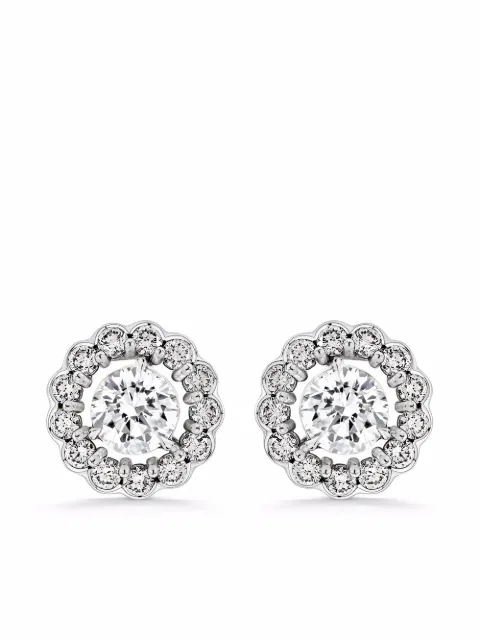 David Morris Orecchini a bottone Elizabeth in oro bianco 18 carati e diamanti