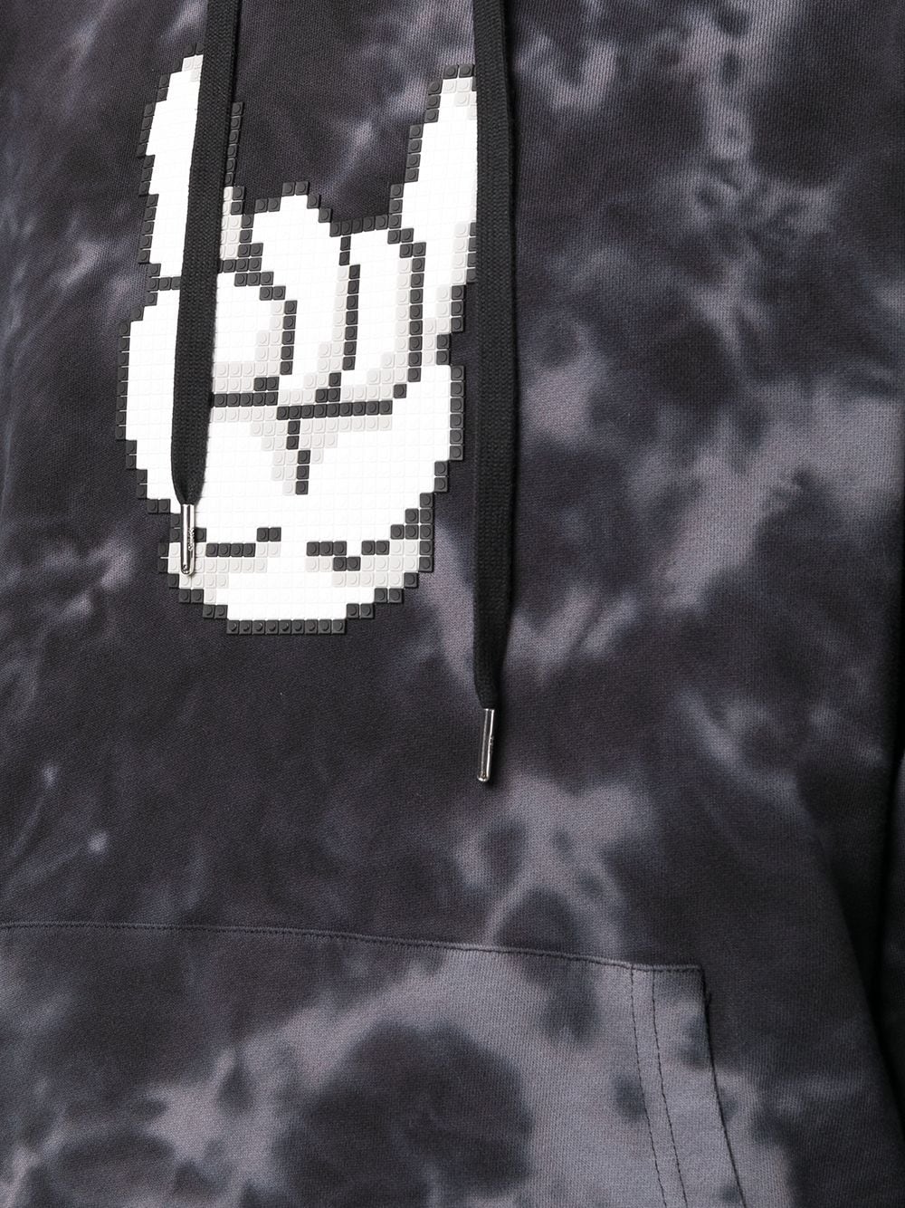 Shop Mostly Heard Rarely Seen 8-bit Rock On-print Cotton Hodiee In Black