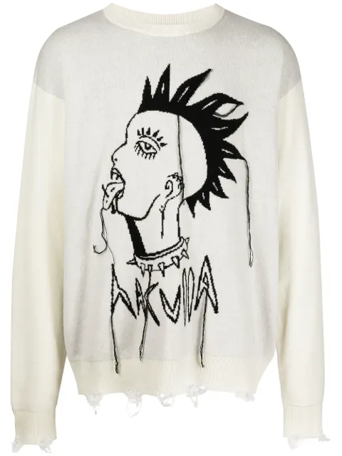 Haculla distressed punk logo jumper