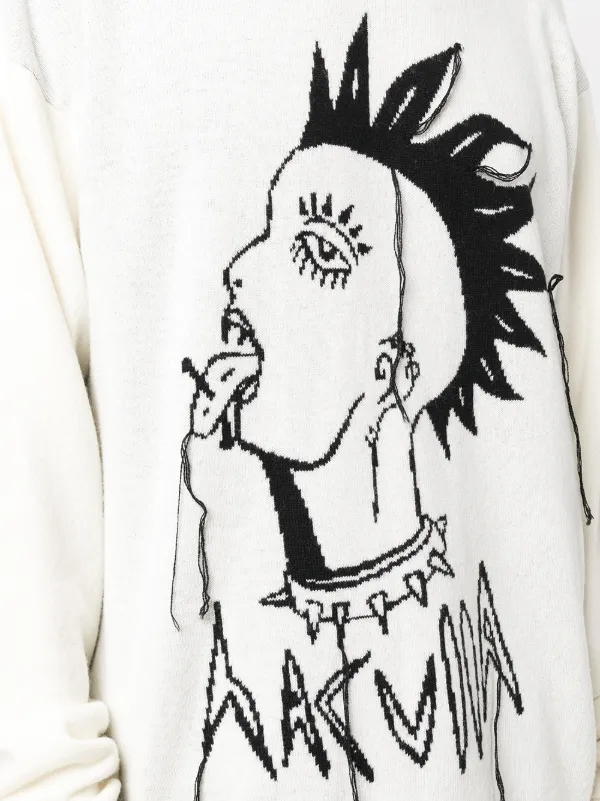 Haculla ダメージプルオーバーセーター Haculla ダメージ セーター | ブラック | FARFETCH JP