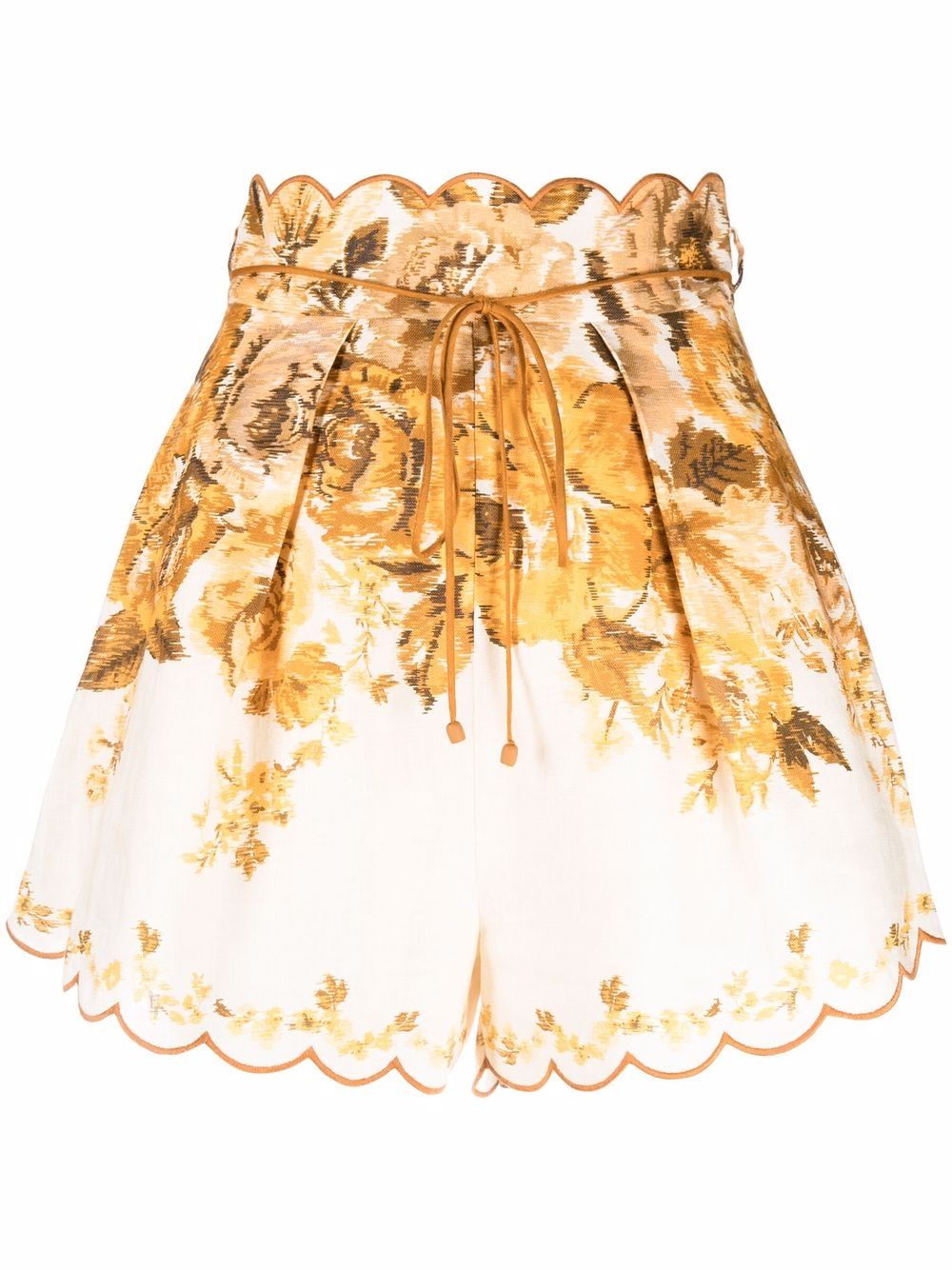 Zimmermann floral-print linen shorts Белый 1415AALI 16793469