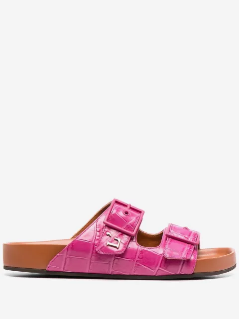 L'Autre Chose buckle embossed flat sandals