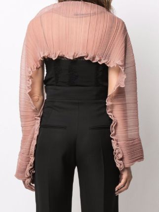 pleated cropped silk jacket展示图