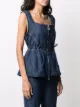 Bottega Veneta drawstring sleeveless denim top
