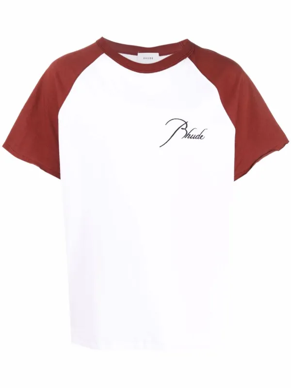 Shop Rhude logo-print T-shirt with 