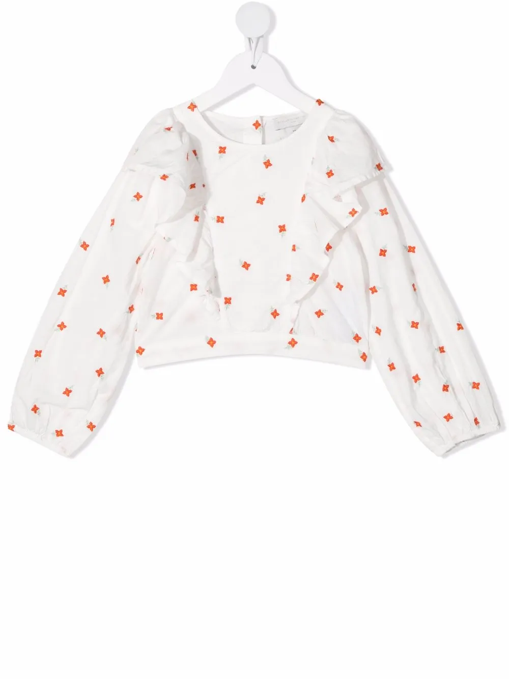 

Stella McCartney Kids blusa con bordado floral - Blanco