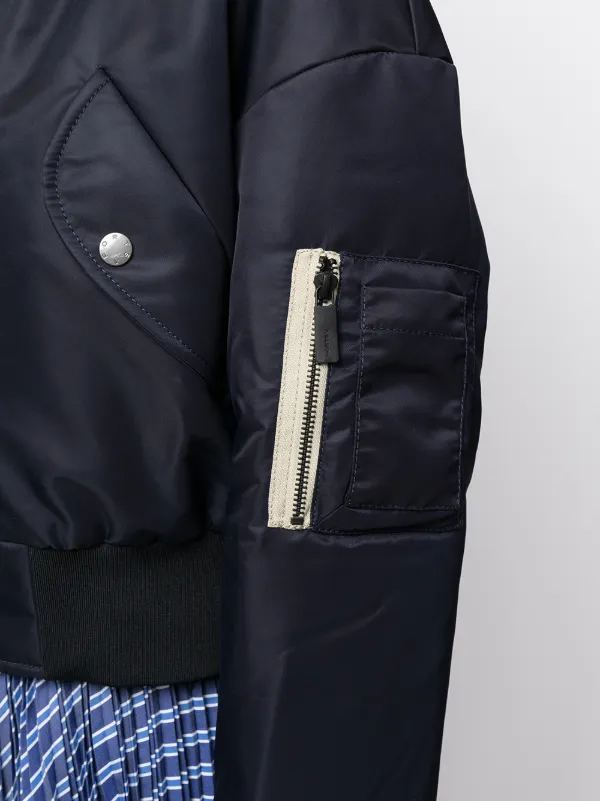 cropped hooded bomber jacket