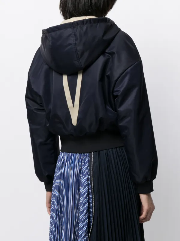 cropped hooded bomber jacket