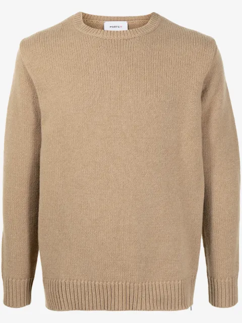 Ports V zip-detail wool jumper