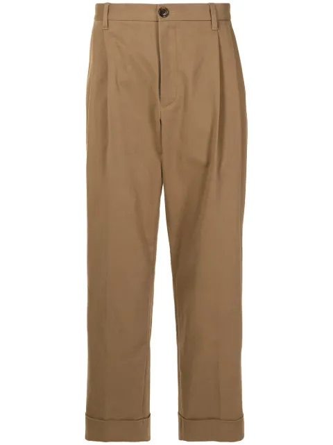 Ports V pantalones rectos con dobladillo vuelto