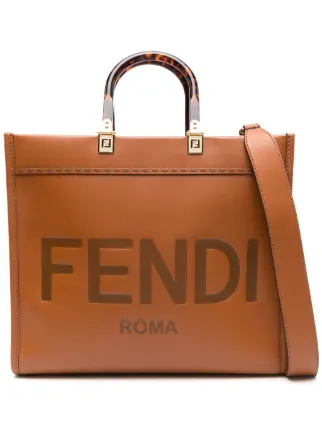FENDI Bolsa Tote Sunshine | Marrom | FARFETCH BR