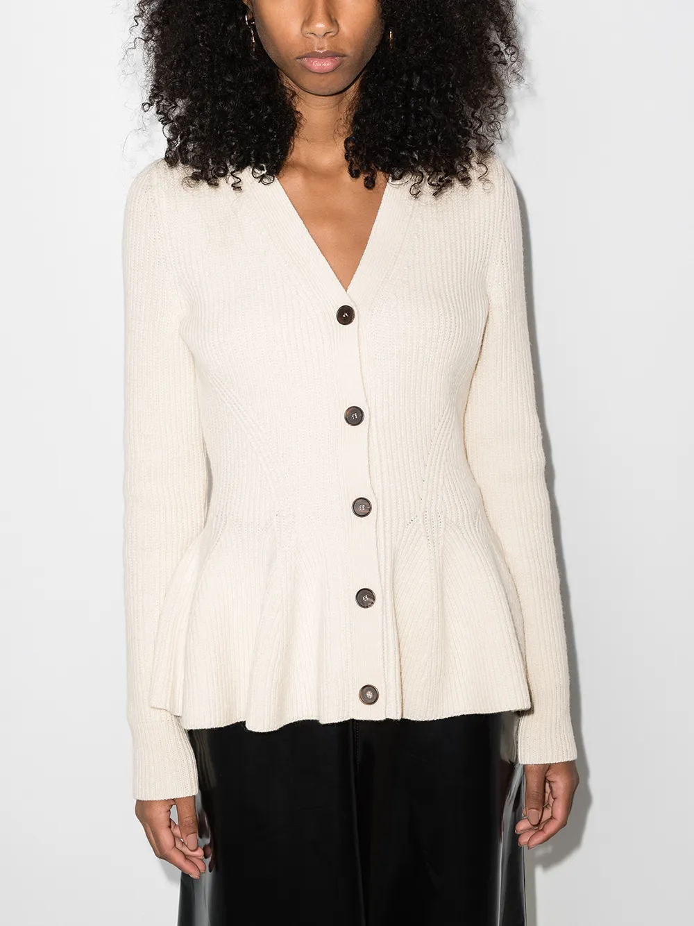 Shop Alexander McQueen peplum hem V 
