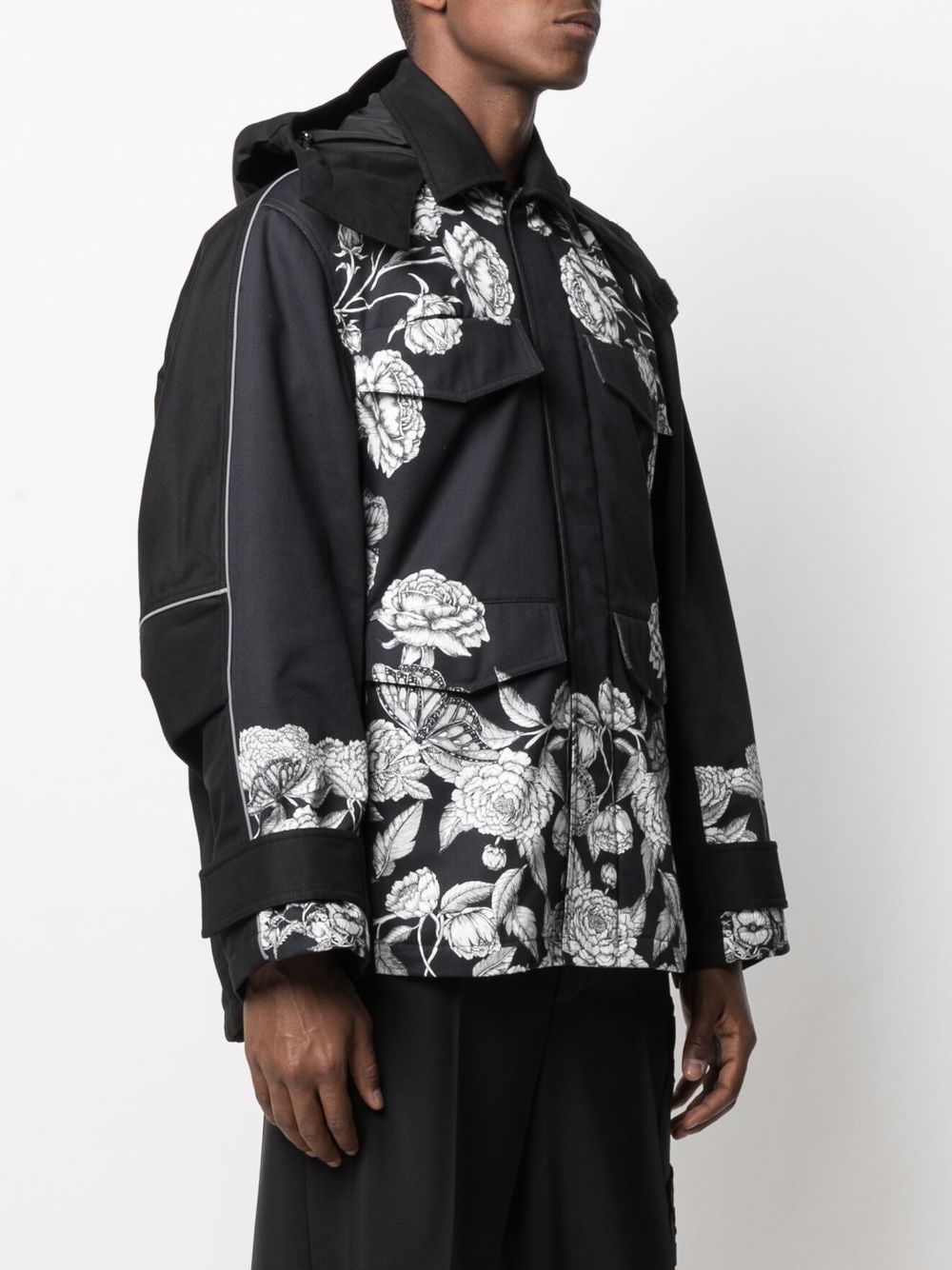 фото Valentino куртка с капюшоном и принтом dark blooming