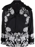Valentino Garavani Dark Blooming-print hooded jacket - Black