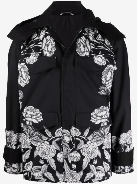Valentino Garavani chamarra con motivo Dark Blooming