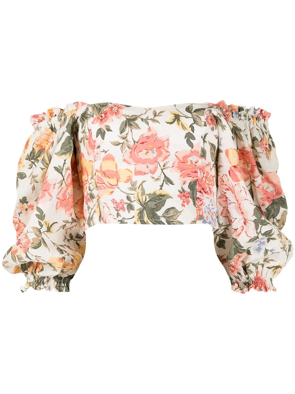 Faithfull The Brand Floral Print off-shoulder Cropped Top - Farfetch
