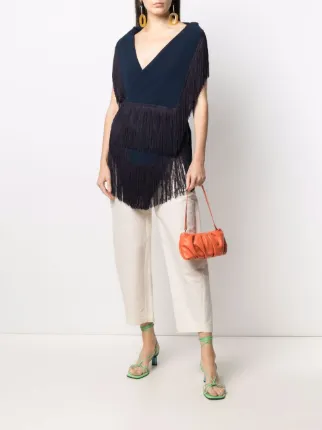 sleeveless tassel-trim blouse展示图