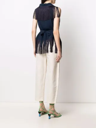 sleeveless tassel-trim blouse展示图