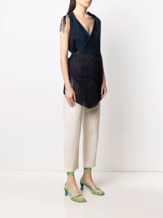 sleeveless tassel-trim blouse展示图