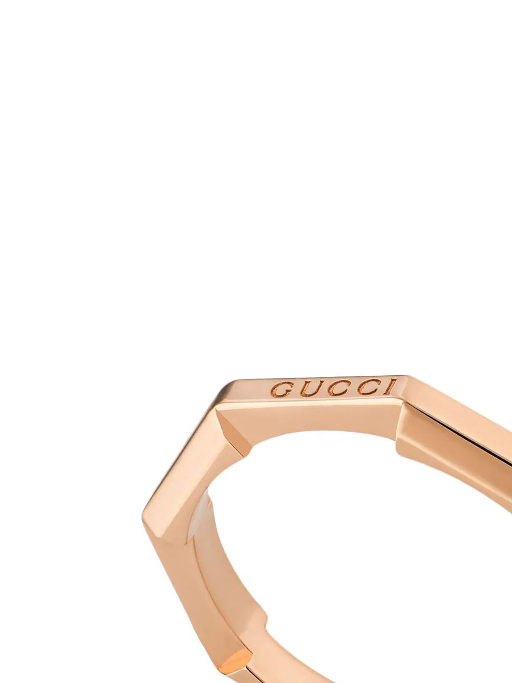 Shop Gucci 18kt Rose Gold Link To Love Mirrored Ring In Rosa