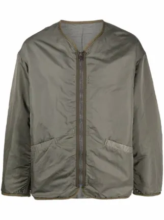 collarless zip jacket