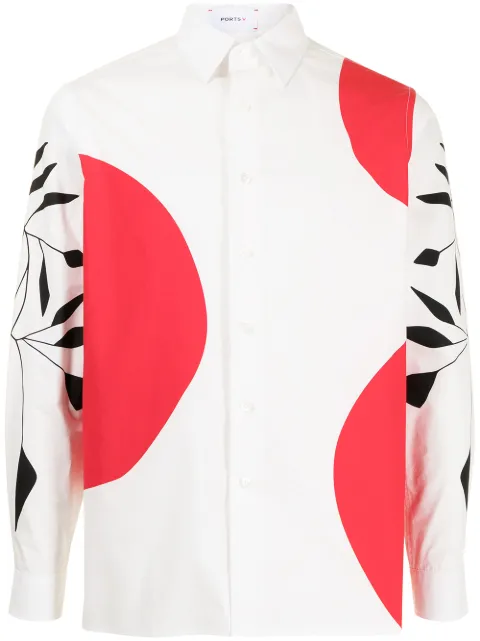 Ports V graphic-print long-sleeve shirt