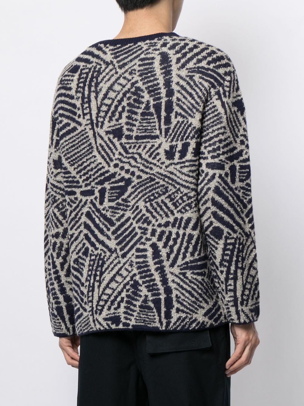 Shop Ports V Abstract-pattern Sweater In Blau