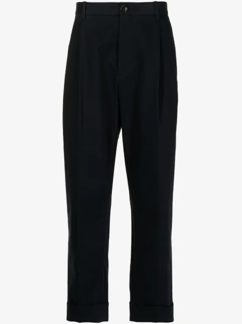 Ports V turn-up hem straight trousers